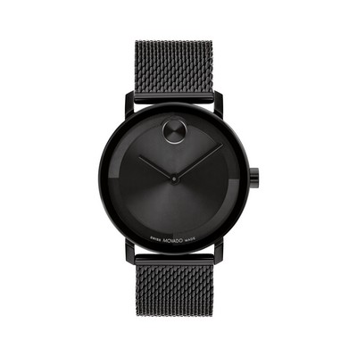 Movado Bold Evolution Gentlemen's Black Watch w/Mesh Bracelet & IP Case