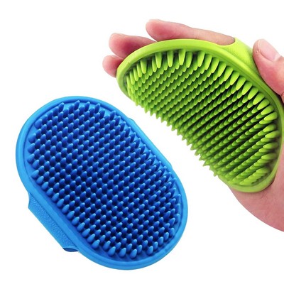 Pet Shampoo Bath Brush With Rubber Comb