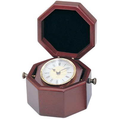 Rosewood Finish Clock w/Swiveling Knobs