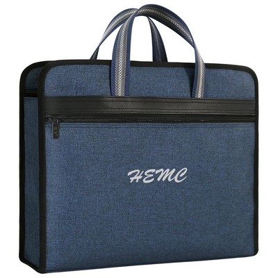 Document Bag Zippered Business Office Briefcase