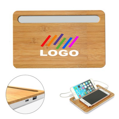 Bamboo Wireless Charging Pad With Phone Stand