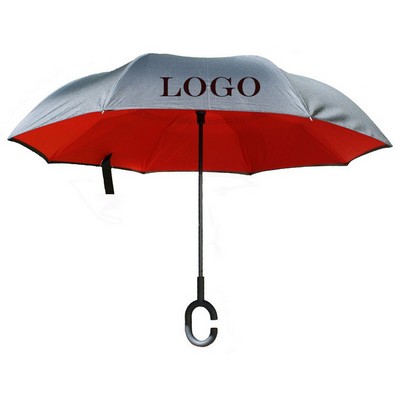 2 Tone Reversible Umbrella with C Handle