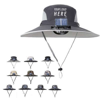 Solar Power & Rechargeable Fan Fisherman Sun Hat