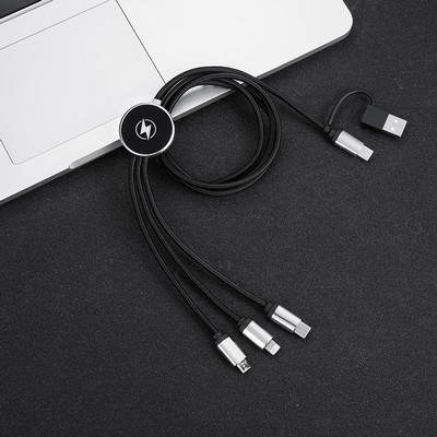 Customized Luminous Nylon Braided 4 in 1 Charging Cable