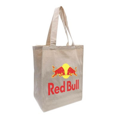 8 Oz. Full Color Logo Heat Transfer Cotton Canvas Grocery Tote Bag