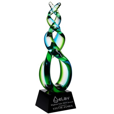 Green Double Helix Art Glass Award