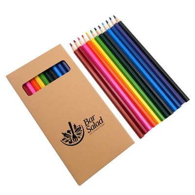 12-Piece Colored Pencil Set in Kraft Paper Box