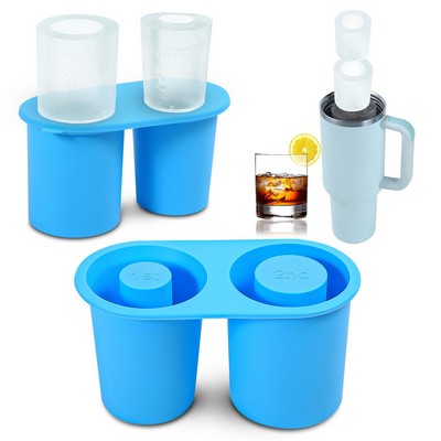 2 Sizes Silicone Cylinder Tumbler Ice Mold with Lid