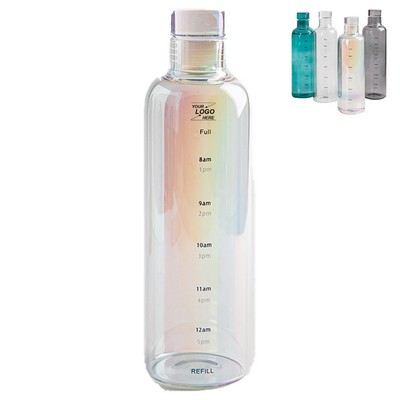 18oz Glass Water Bottle with Time Marker