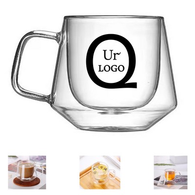 8.45Oz Double Wall Glass Coffee Mug