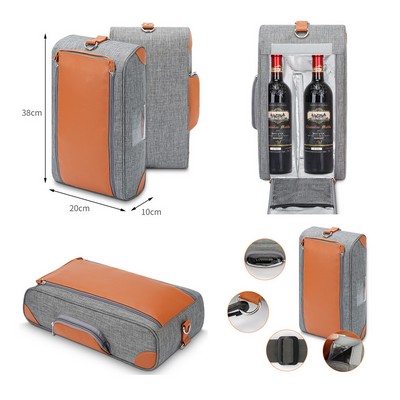 Padded Wine Cooler Bag for Travel Picnic