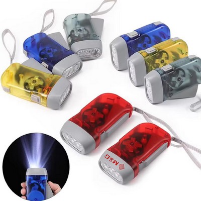 Hand Crank 3 LED Dynamo Flashlight