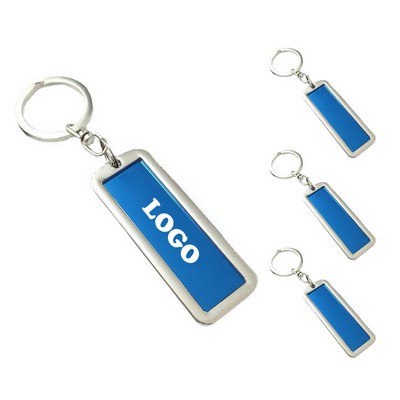 Blue License Plate Shape Key-Chain