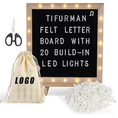 10x10 Inch LED Felt Letter Board with Stand and Scissors