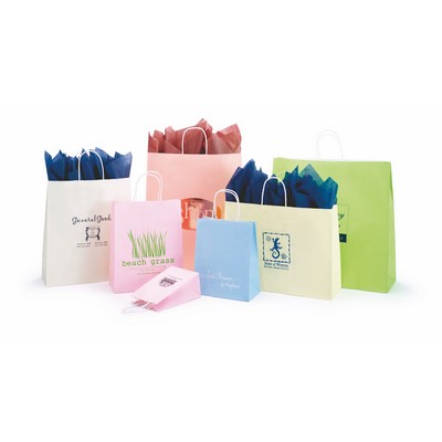 Matte Tints on White Kraft Shopping Bags (5 ¼"x 3 ¼"x 8 3/8")