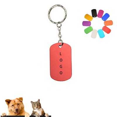 Metal Dog Tag Keychain