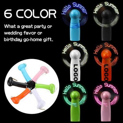 4" Mini LED Glow Light-Up Message Battery Operated Handheld Fan