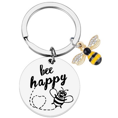 New Honeybee Stainless Steel Keychain