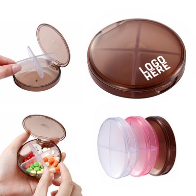 Round Pill Case w/ 4 Compartments