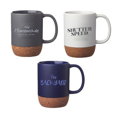 15 oz. Matte Cork Bottom Ceramic Mug