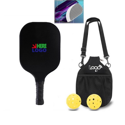 Carbon Fiber Pickleball Paddle & Ball Set W/ Shoulder Bag