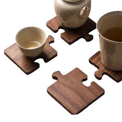 Black Walnut Wooden Coaster Puzzle Shape 3.9"*.31"