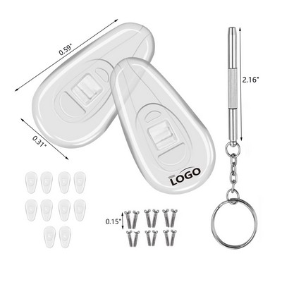 6 Pairs 15mm Silicone Eyeglasses Nose Pad Set with Screws and Micro Screwdriver