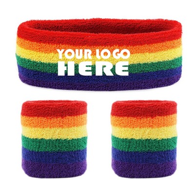 Rainbow Sweatband Set