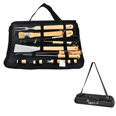 11 Piece Barbeque (Bbq) Set With Polyester Carrying Case