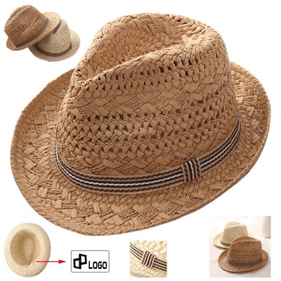 Men'S Summer Sun Protective Straw Hat