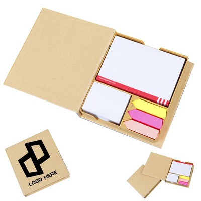 Bamboo Board Memo Pad And Sticky Note Set