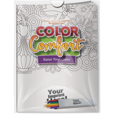 Combo Pack - CC108 Color Comfort & 6-Pack of Colored Pencils (Imprinted) in a Poly Bag