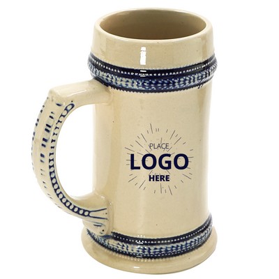 18.5oz Customizable Ceramic Beer Stein Blue