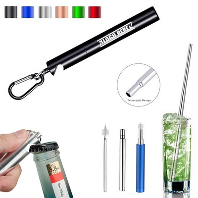 Telescope Metal Straw With Bottle Opener