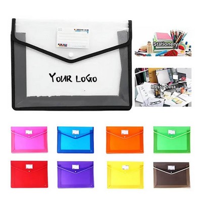 A4 Plastic Expandable Document Folder With Snap Button Closu