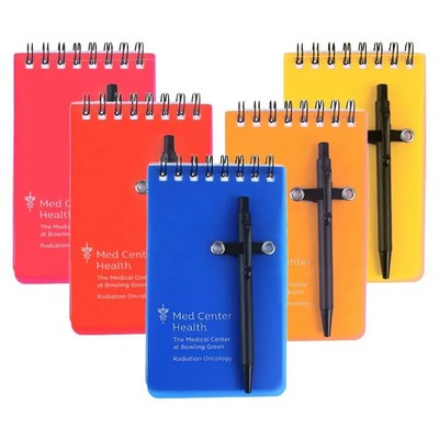 Pocket Sized Spiral Jotter Notepad Notebook with Pen