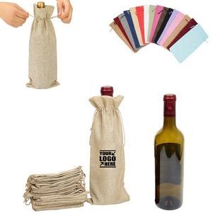 Eco-Friendly Jute Wine Bag With Drawstring Closure