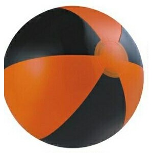 16" Inflatable Black and Orange Beach Ball