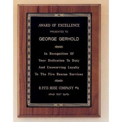 Sheffield Series Walnut Plaque w/ Jewelers Black & Brass Plate (5"x7")