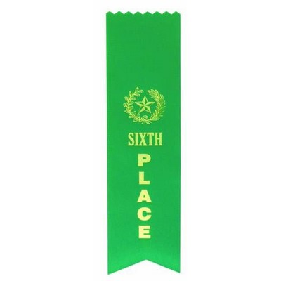 SIXTH PLACE Ribbon - Pinked Top - Green - 2" x 8" long