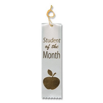 2"x8" Stock Recognition "Student of the Month" Carded Ribbon