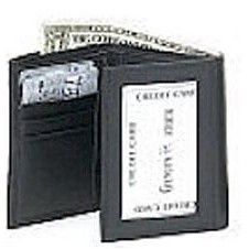 Men's Lamb Skin Tri-Fold Wallet w/Outside ID Space