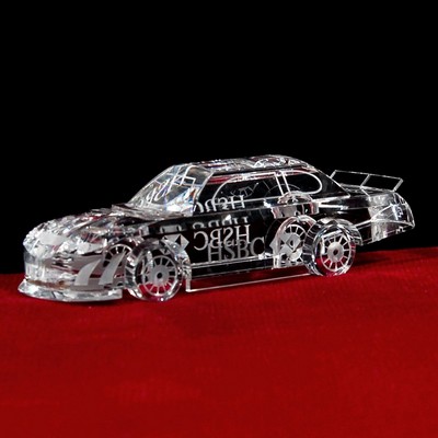 Crystal Nascar Sculpture w/Custom Etching (8")