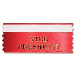 1-5/8"x4" Horizontal Stock Title Ribbon W/ Tape (Vice President)