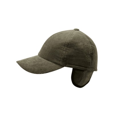 Men's Corduroy Winter Cap w/ Warmer Flap