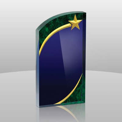 Jade Green 3-D Shining Star Award II (8"x4 1/2"x1")