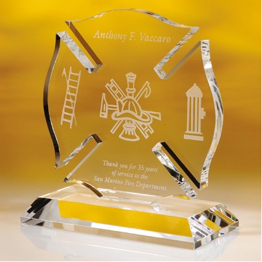 Maltese Cross Crystal Award - Screened