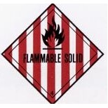 High Visibility Warning Labels (Flammable Solid)