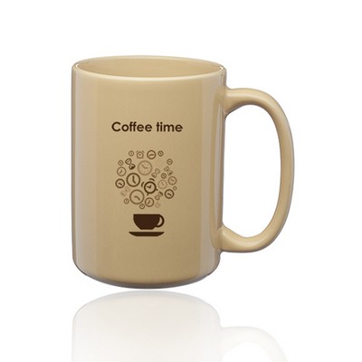 15 Oz El Grande Ceramic Mug /Wt / Bk / Cream.