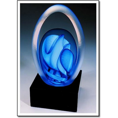 Madonna Pearl Art Glass Sculpture w/o Marble Base (3.5"x5.5")